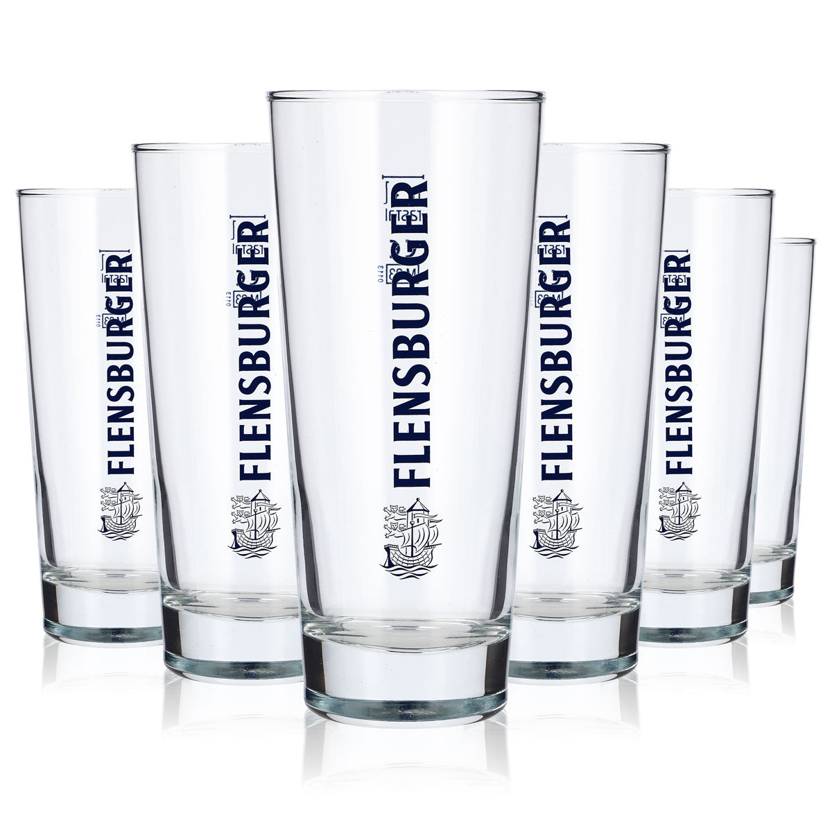 6 Flensburg Beer Glasses, 0.3 L, Frankonia Rastal Beer Glasses (Set of 6)