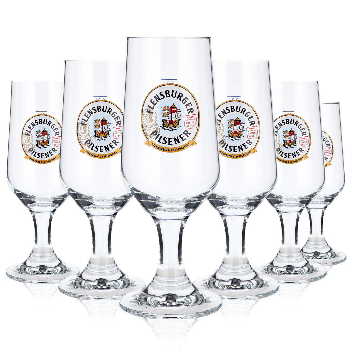 6x Flensburg beer glass 0.3l Beer glasses Trophy glass "Herbwürzig Hopfenbetont" – View 5
