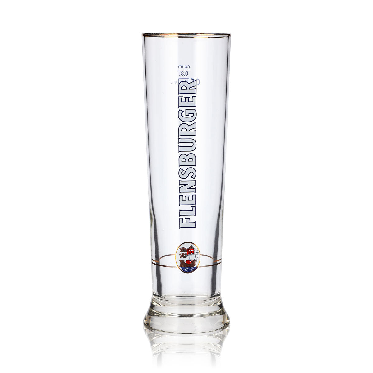 6 Flensburg Beer Glasses, 0.3 L, Goblet, Gold-rimmed, Cream – View 2
