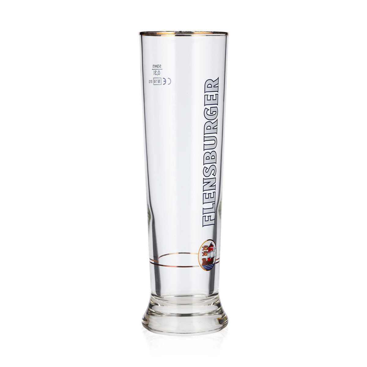 6 Flensburg Beer Glasses, 0.3 L, Goblet, Gold-rimmed, Cream – View 3
