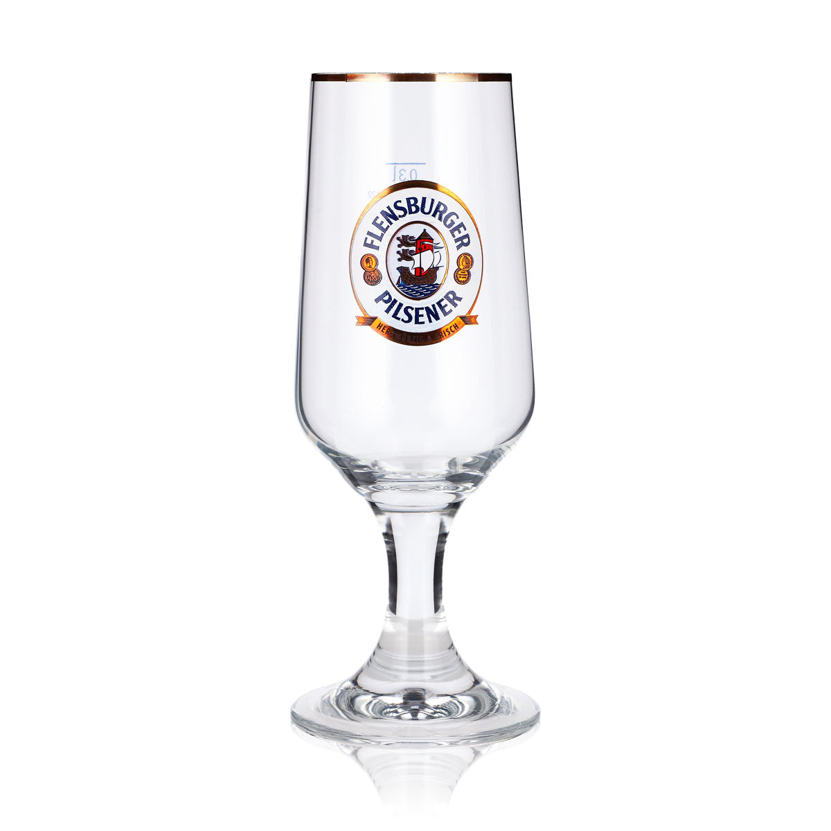 6 Flensburg Beer Glasses, 0.3 L, Tulip-Shaped, Golden Ritzenhoff Trophy Logo – View 2