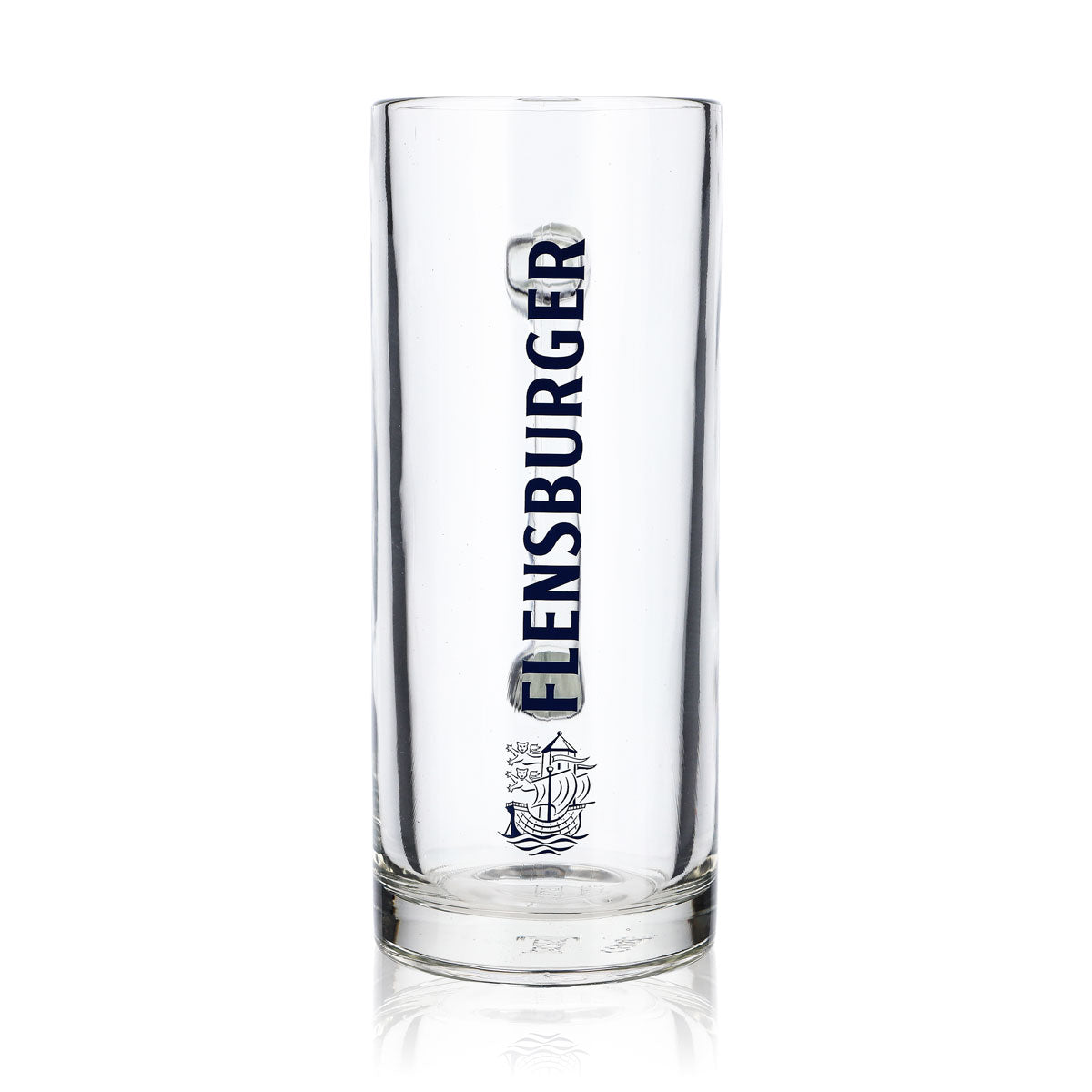 6x Flensburg beer glass 0.5l beer glasses mug tankard blue lettering – View 2