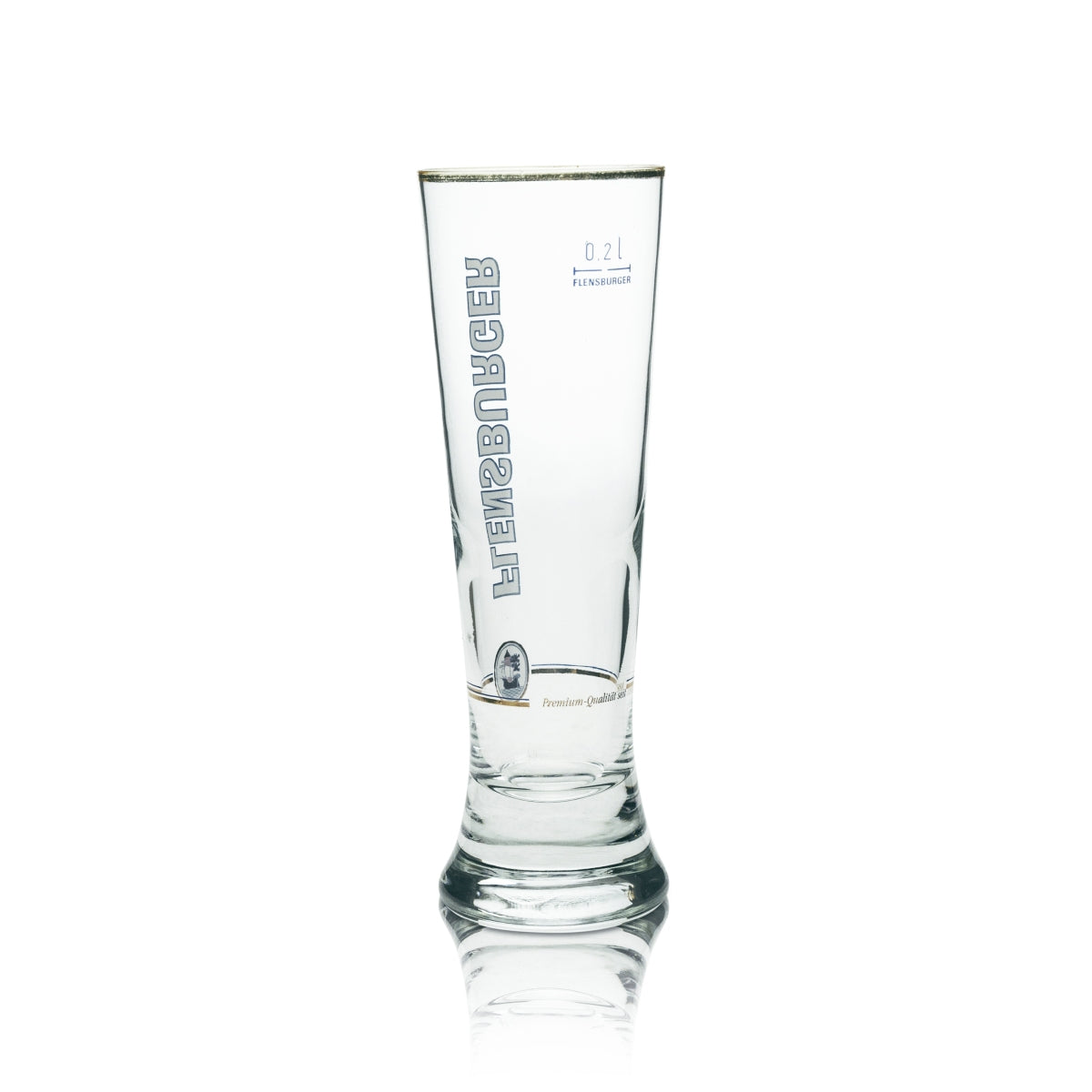 6x Flensburg beer glass tulip 0.2 l Sahm gold rim – View 3