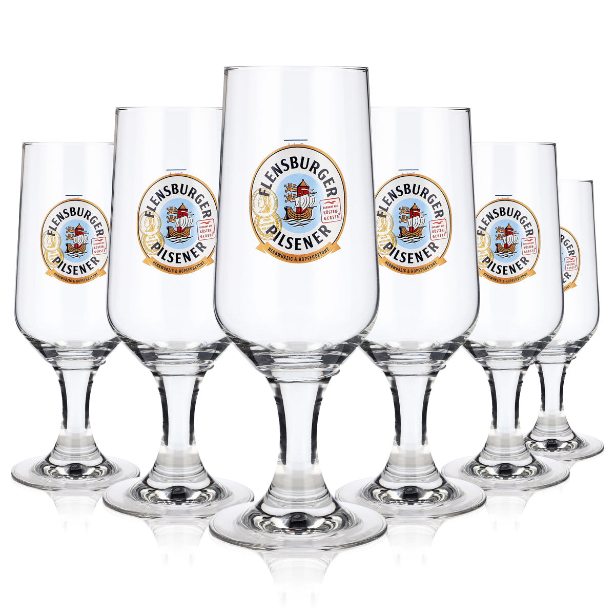6x Flensburg Cup Beer Glasses 0.4l Glasses Gold Rim Ritzenhoff – View 5
