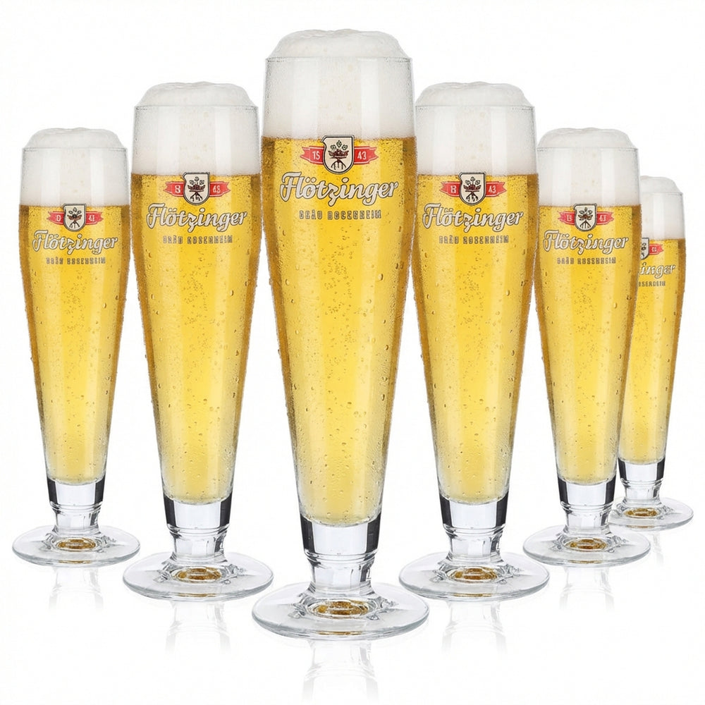 6x Flötzinger beer glasses, 0.3 l, goblet glasses, beer glasses, Ritzenhoff