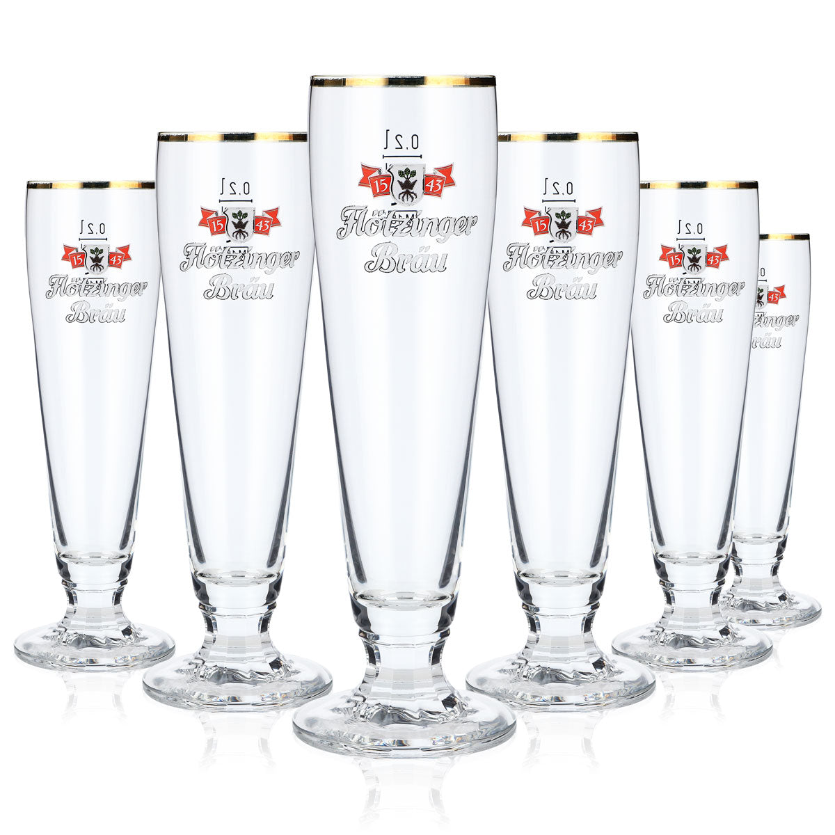 6x Flötzinger beer glasses Beer glasses 0.2 l Goblet glasses Gold rim – View 5