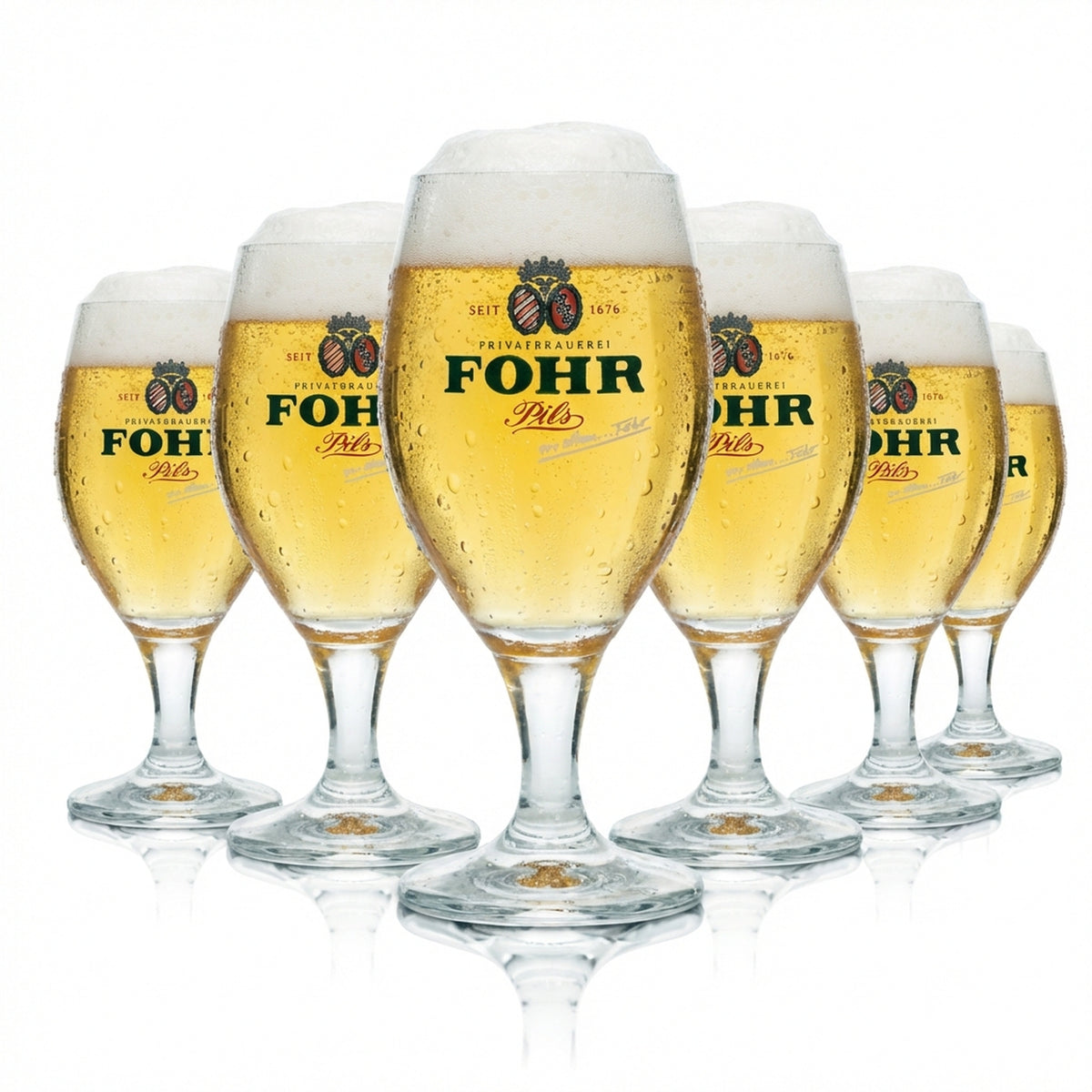 6x Fohr Beer Glass 0.3l Goblet Tulip Mug Glasses Brewery Gastro Bar Pils Beer