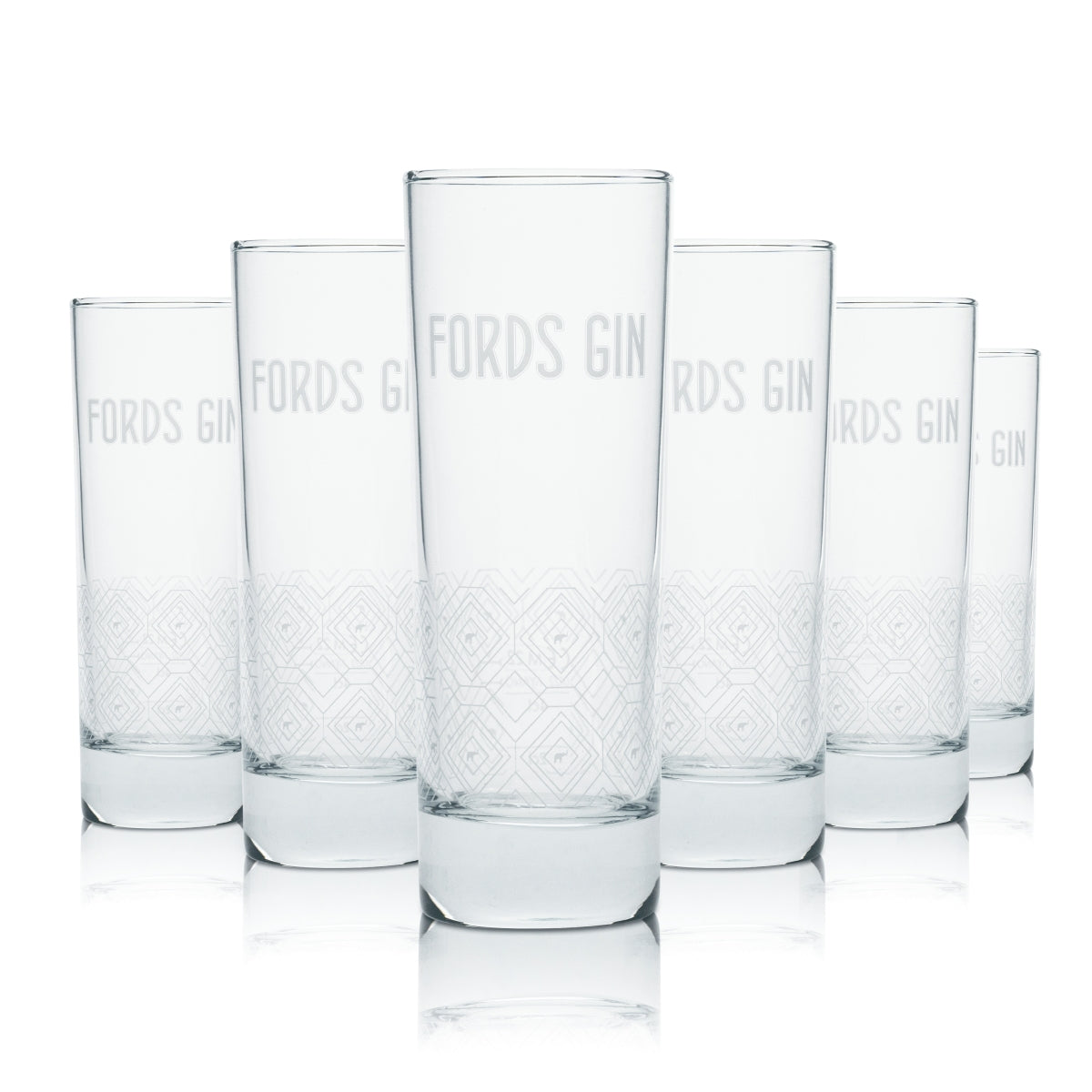 6x Ford's Gin Long Drink Glass 0.3L Mug Tonic Cocktail Glasses London Dry Gastro