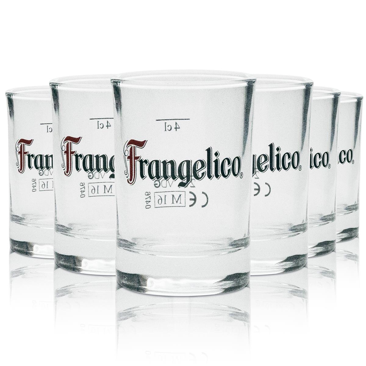 6x Frangelico liqueur shot glass, round, 4cl