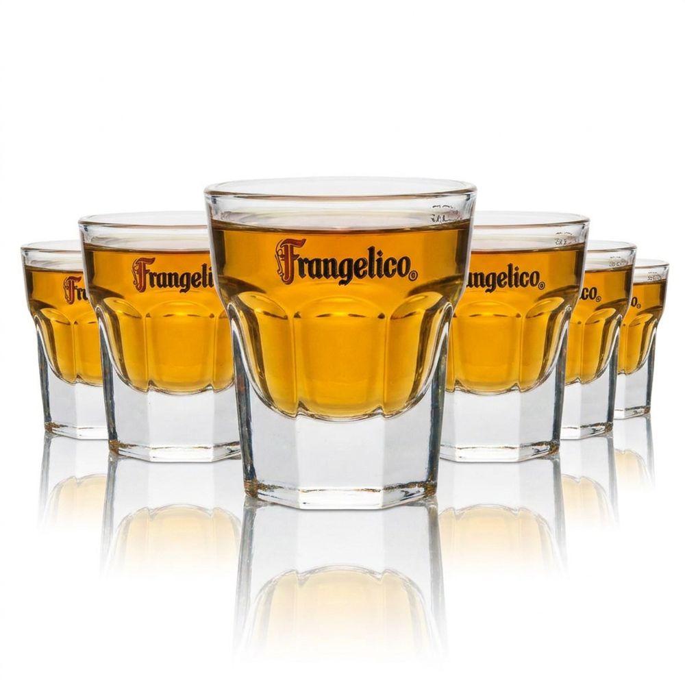 6x Frangelico shot glasses 2cl hazelnut liqueur sour cocktail glasses