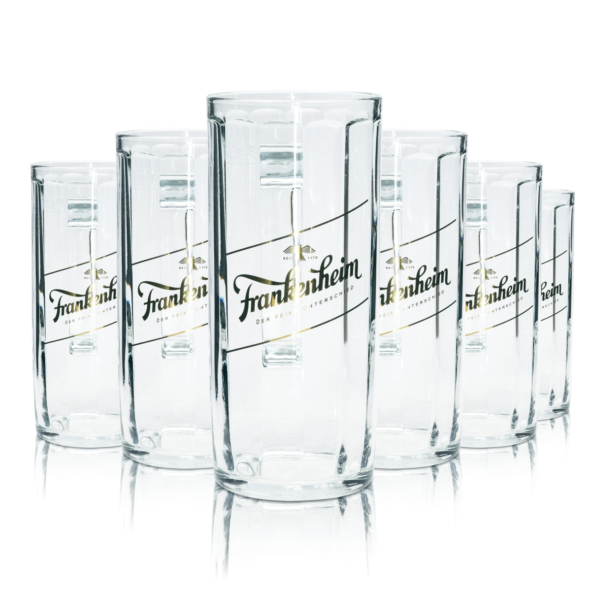 6x Frankenheim Beer Glass 0.5l Alt Mug Seidel Handle Glasses Tankards Beer
