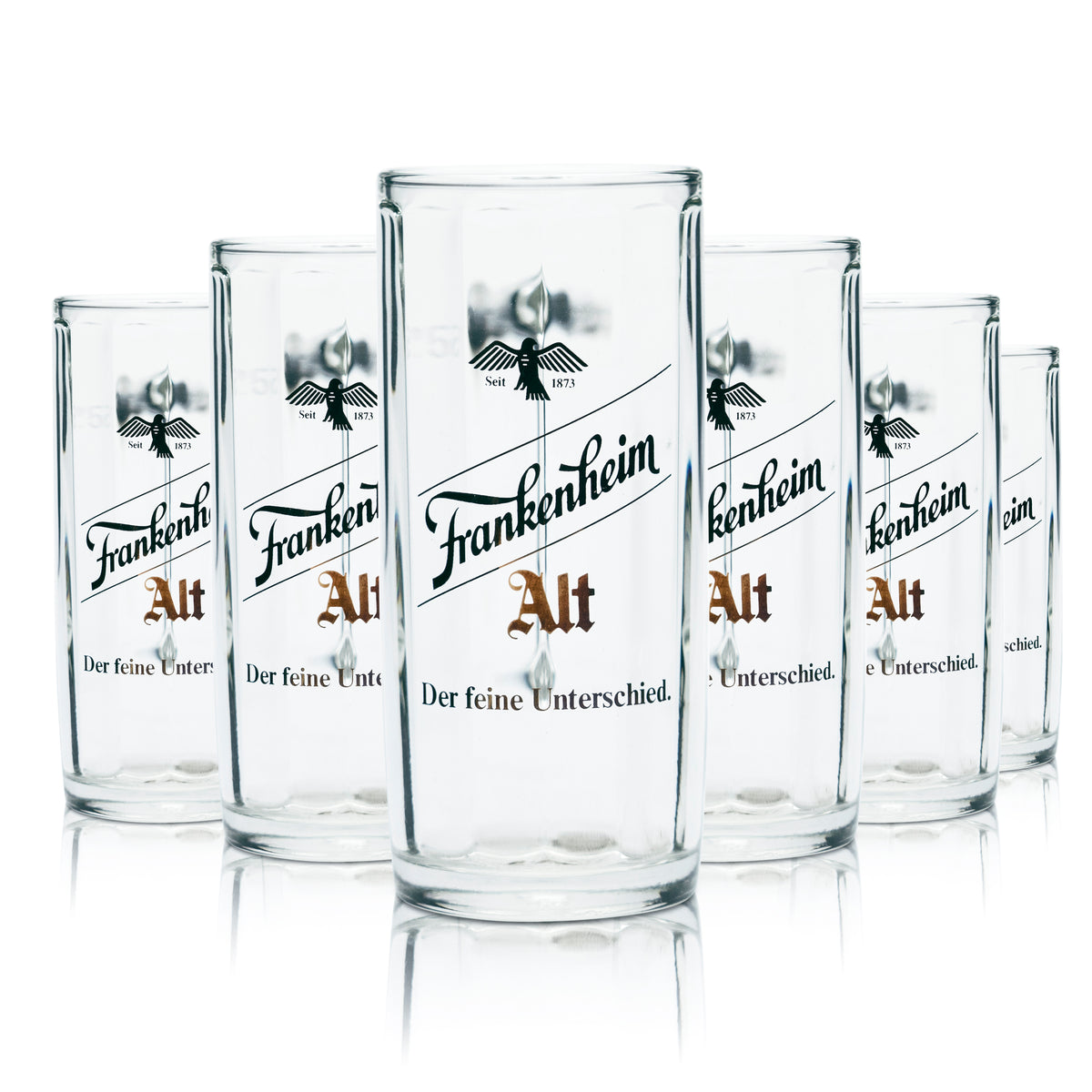 6x Frankenheim Glass 0.25l Alt Beer Glasses Mug Tankard Seidel Contour Oak Gastro – View 4