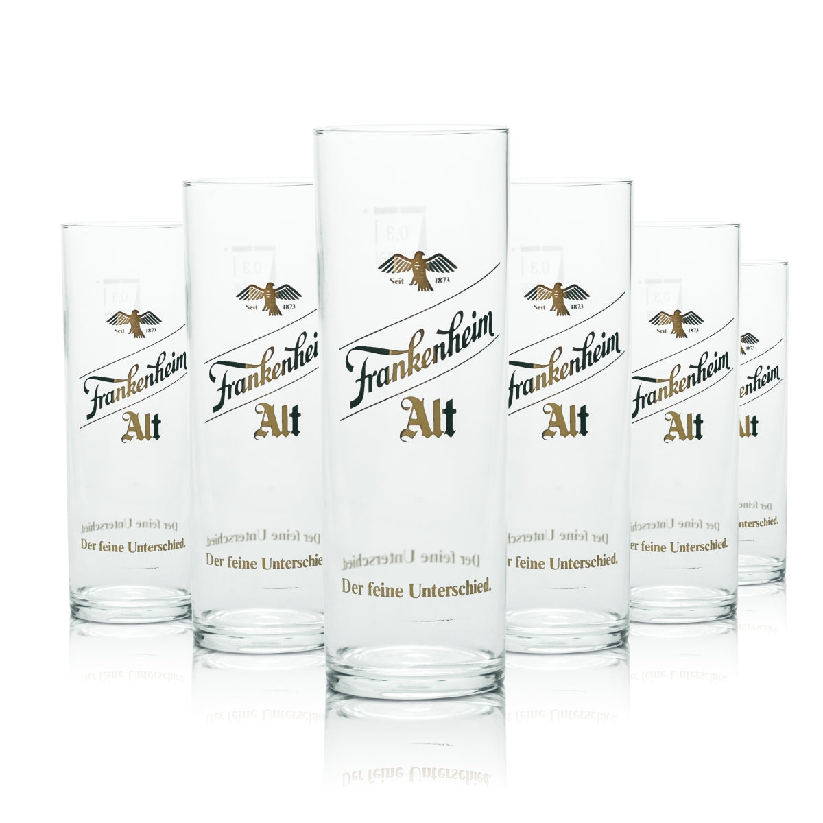 6x Frankenheim Glass 0.3l Alt Beer Mug Glasses Brewery Gastro Calibrated