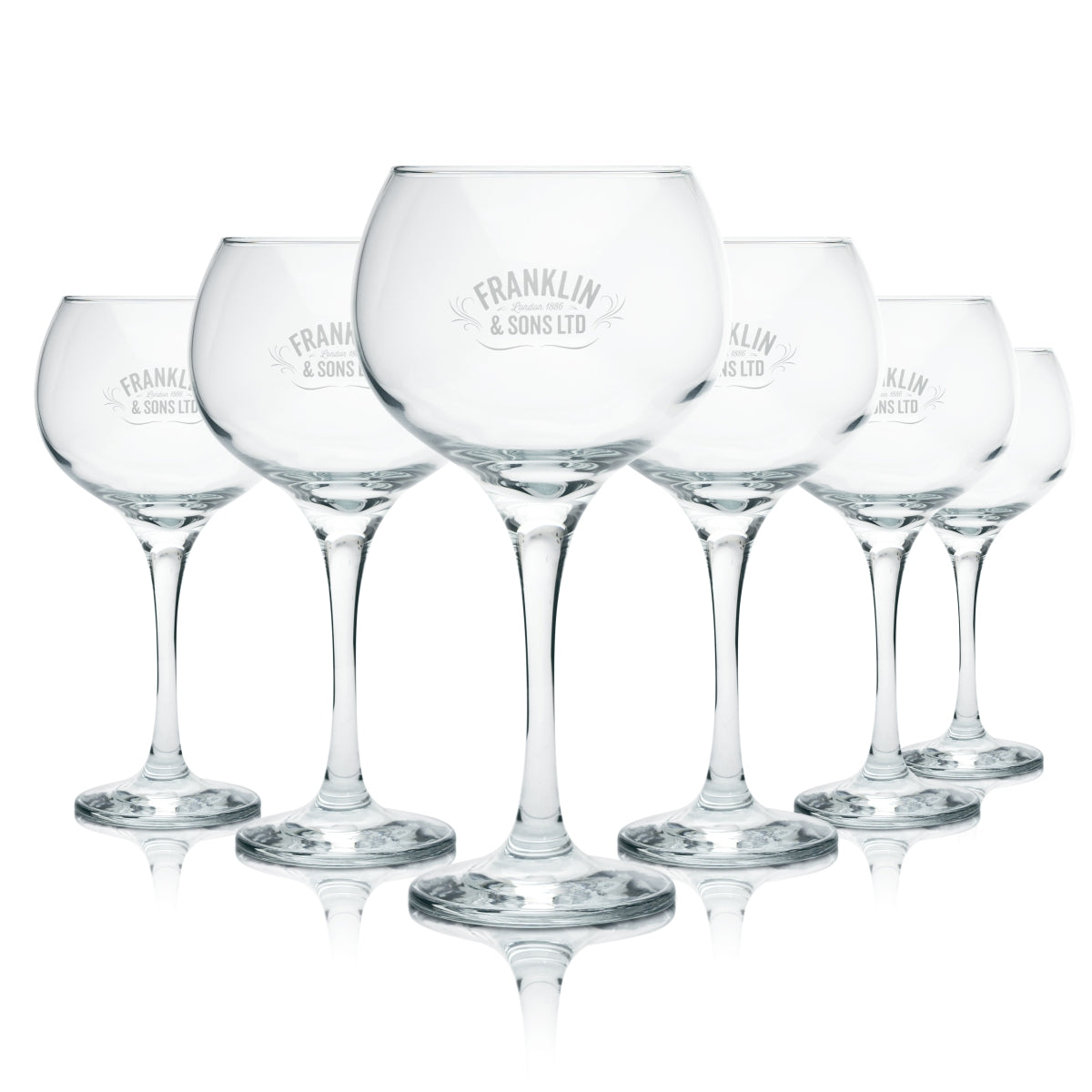 6x Franklin's Gin Glass Balloon Glass 790ml