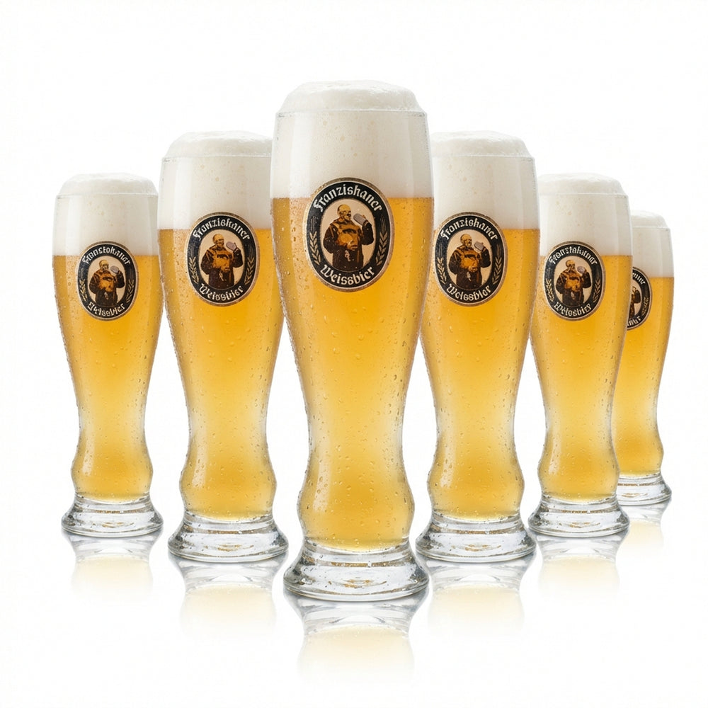 6x Franziskaner Beer Glass 0.1l Miniature Wheat Beer Glasses Wheat Yeast Reception