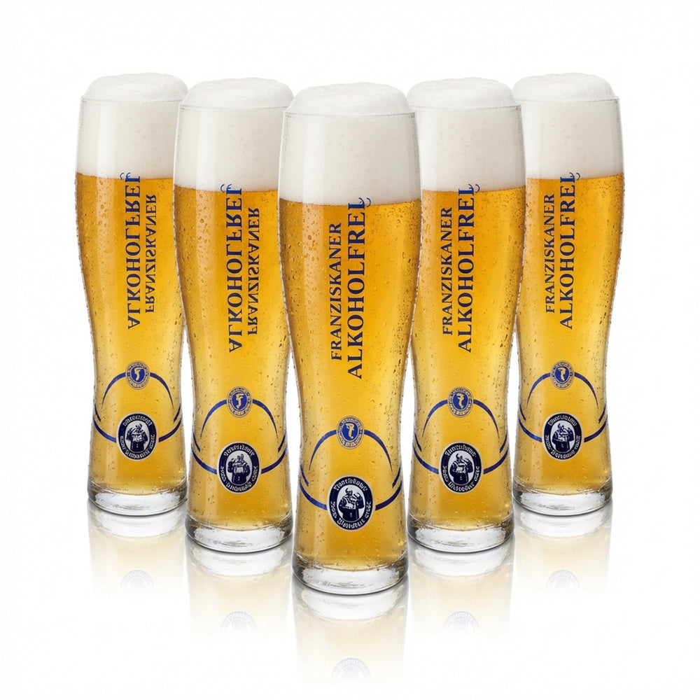 6x Franziskaner wheat beer glass 0.5l yeast wheat glasses alcohol-free calibrated catering