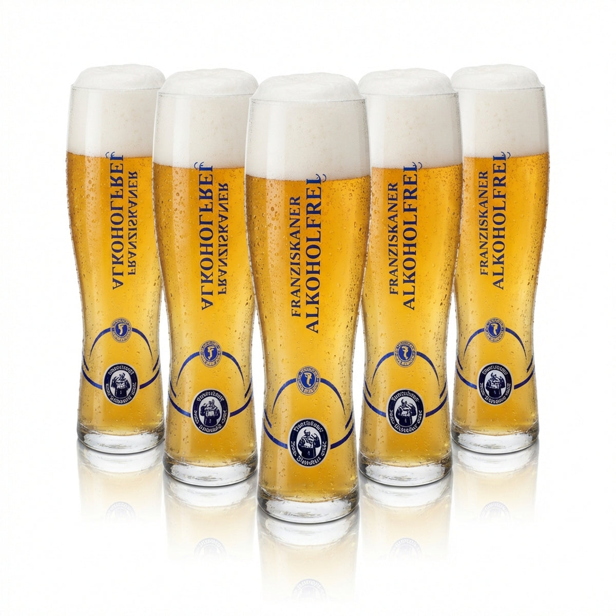 6x Franziskaner wheat beer glass 0.5l yeast wheat glasses alcohol-free calibrated catering
