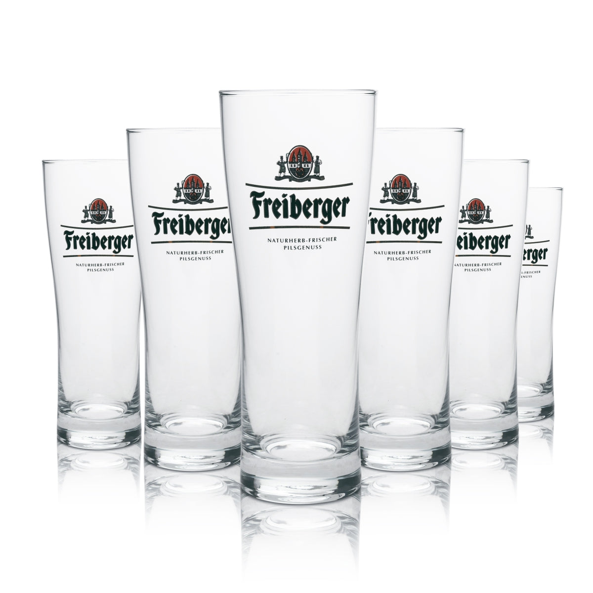 6x Freiberger beer glass 0.4l Aspen mug Sahm
