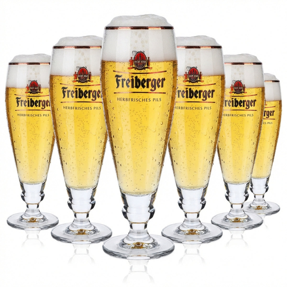 6x Freiberger beer glass Beer glasses Trophy glass 0.4l Exclusive glass Sahm