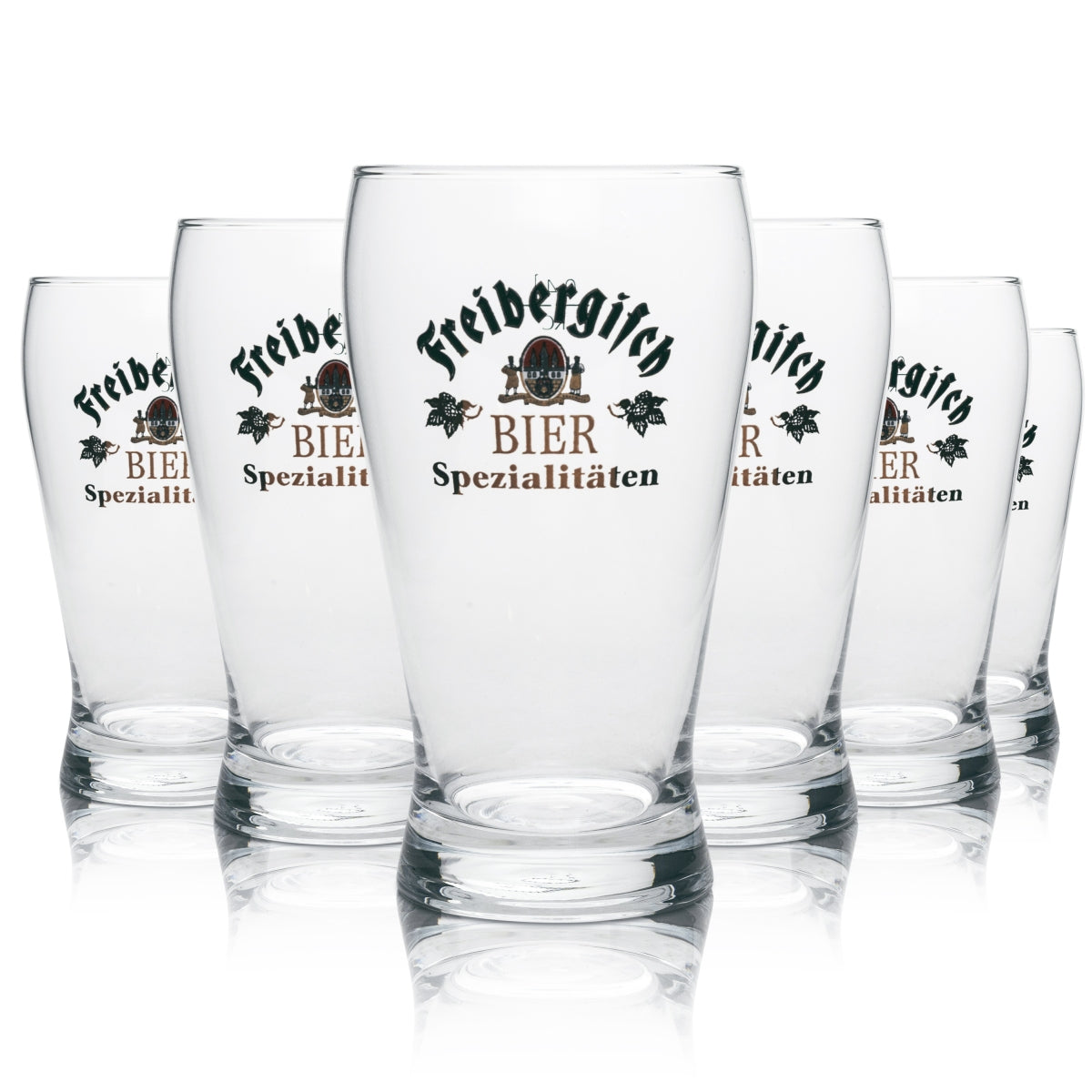 6x Freiberg beer glass Freibergisch 0.4l mug