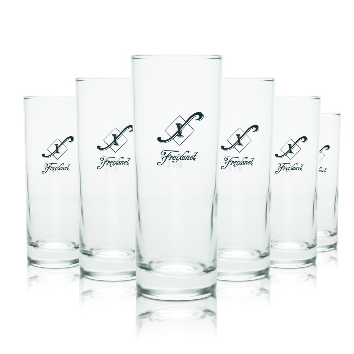 6x Freixenet Glass 0.1l Sparkling Wine Glasses Long Drink Glasses Stem Aperitif Glasses Secco