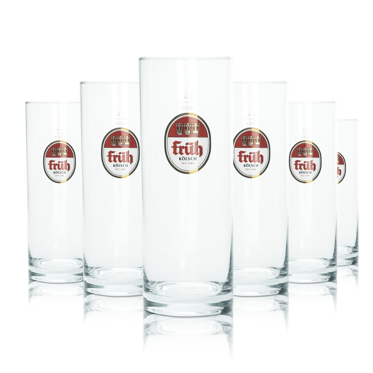 6x Früh Kölsch beer glass 0.4l pint mug glasses carnival gastro pub Cologne – View 2