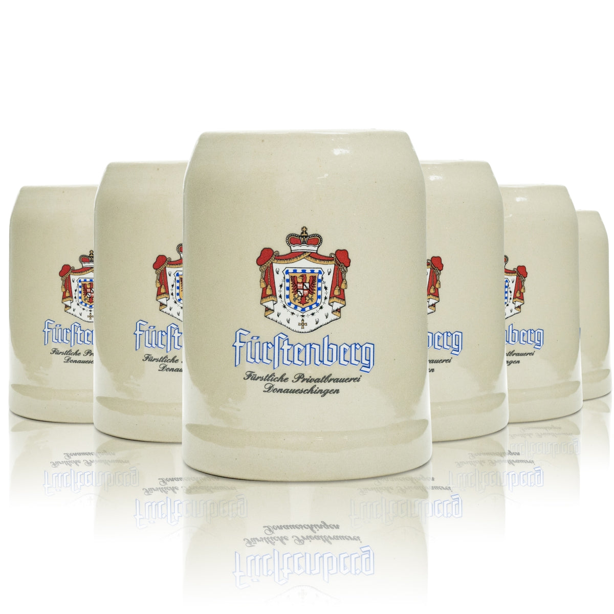 6x Fürstenberg beer glass mug, 0.5 l, ceramic