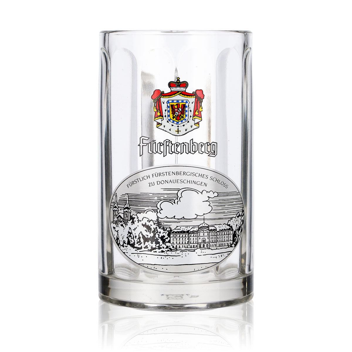 6x Fürstenberg beer glasses, 0.25 l mug, "Fürstenbergisches Schloss" (Fürstenberg Castle) design, "Glückauf" (Good luck) – View 2