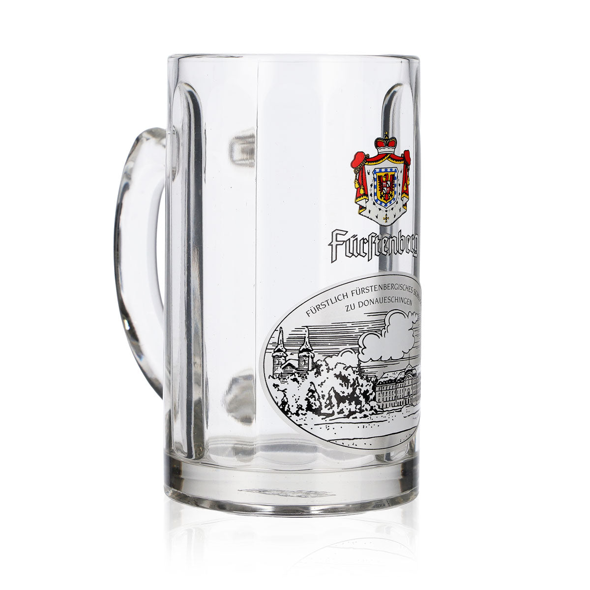 6x Fürstenberg beer glasses, 0.25 l mug, "Fürstenbergisches Schloss" (Fürstenberg Castle) design, "Glückauf" (Good luck) – View 3