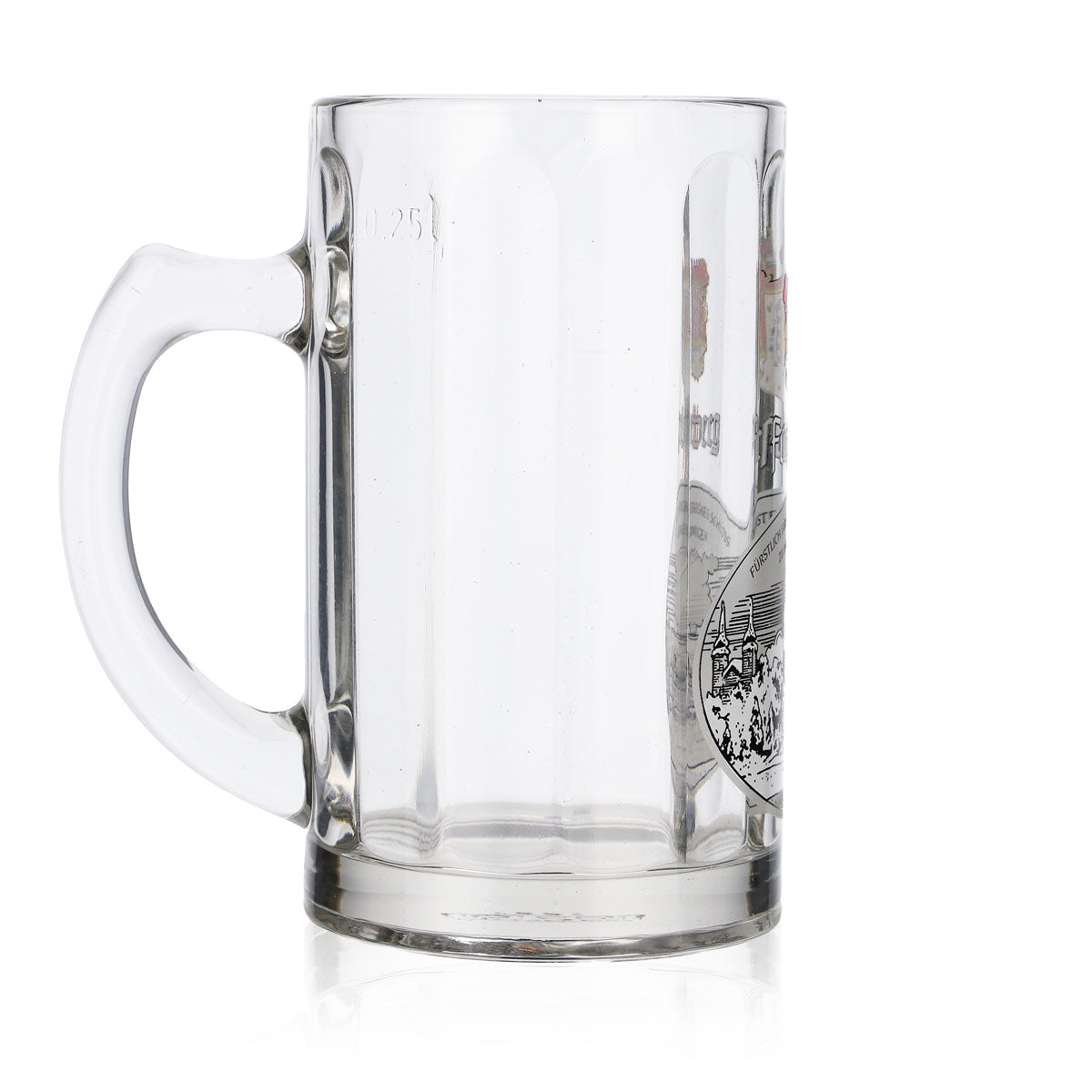 6x Fürstenberg beer glasses, 0.25 l mug, "Fürstenbergisches Schloss" (Fürstenberg Castle) design, "Glückauf" (Good luck) – View 4