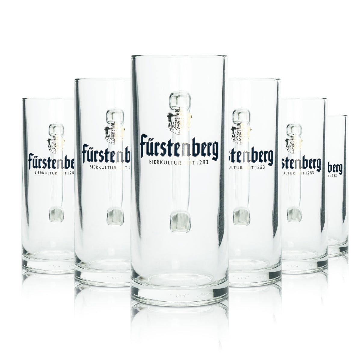 6x Fürstenberg glass 0.5l beer mug tankard glasses calibrated catering Pilsener