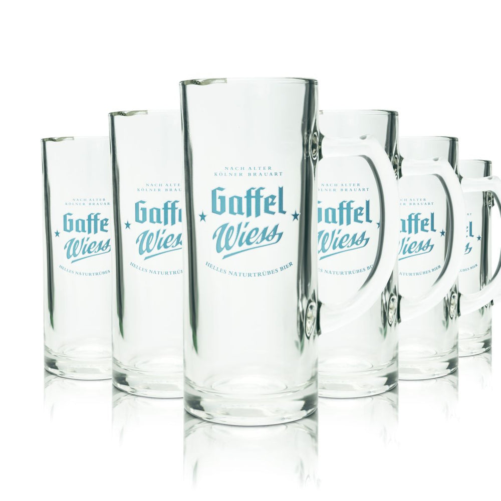 6x Gaffel beer glass 0,3l beer mug Helles Wiess Humpen Seidel glasses brewery
