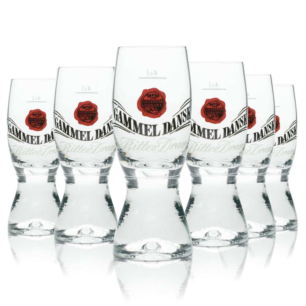 6x Gammel Dansk Liqueur Glass Shot 2/4cl