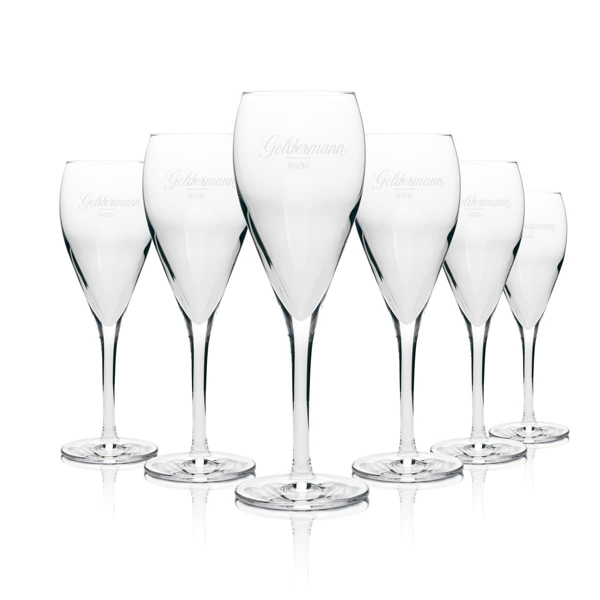 6x Geldermann glass 0.1 l flute glasses for sparkling wine, secco, champagne, catering, calibrated