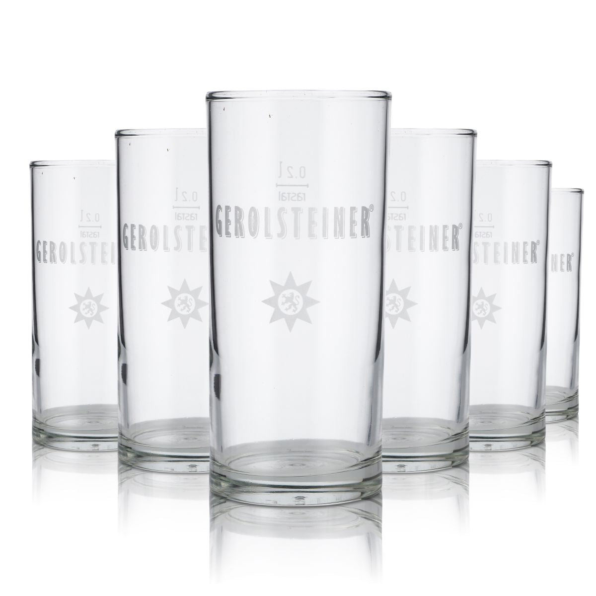 6x Gerolsteiner glass 0.2l mineral water sparkling soda glasses set Gastro