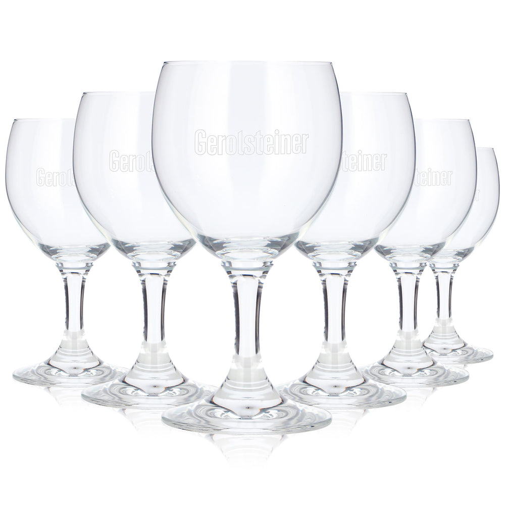 6 Gerolsteiner Water Glasses, 0.25 L, Tulip-Shaped Beer Glasses (Set of 6)