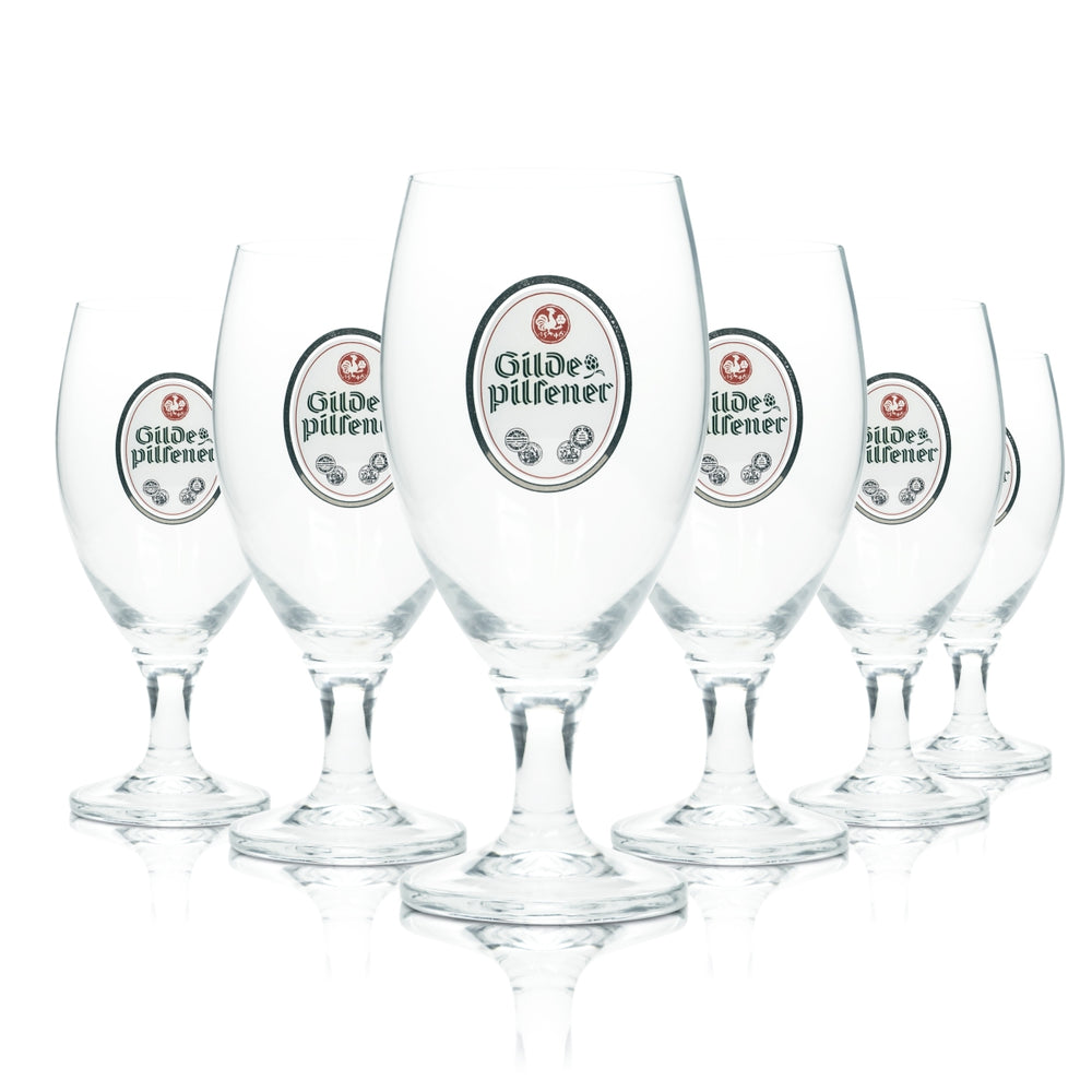 6x Guild Pilsner Beer Glass 0.4l Goblet Tulip Chalice Deister Glasses Gastro Brau