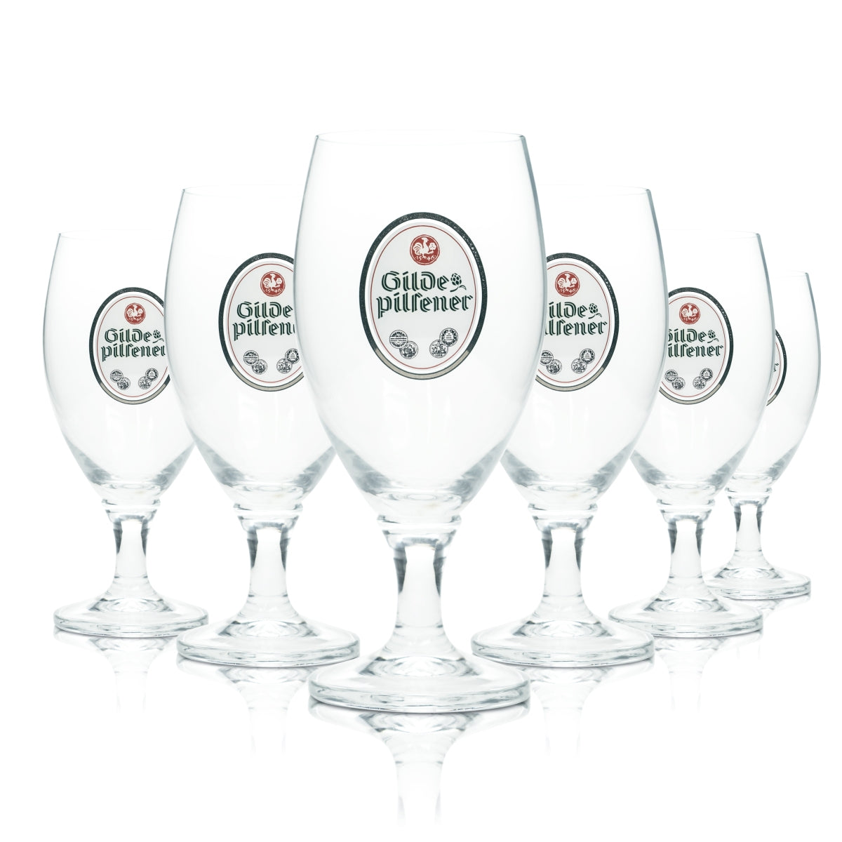 6x Guild Pilsner Beer Glass 0.4l Goblet Tulip Chalice Deister Glasses Gastro Brau