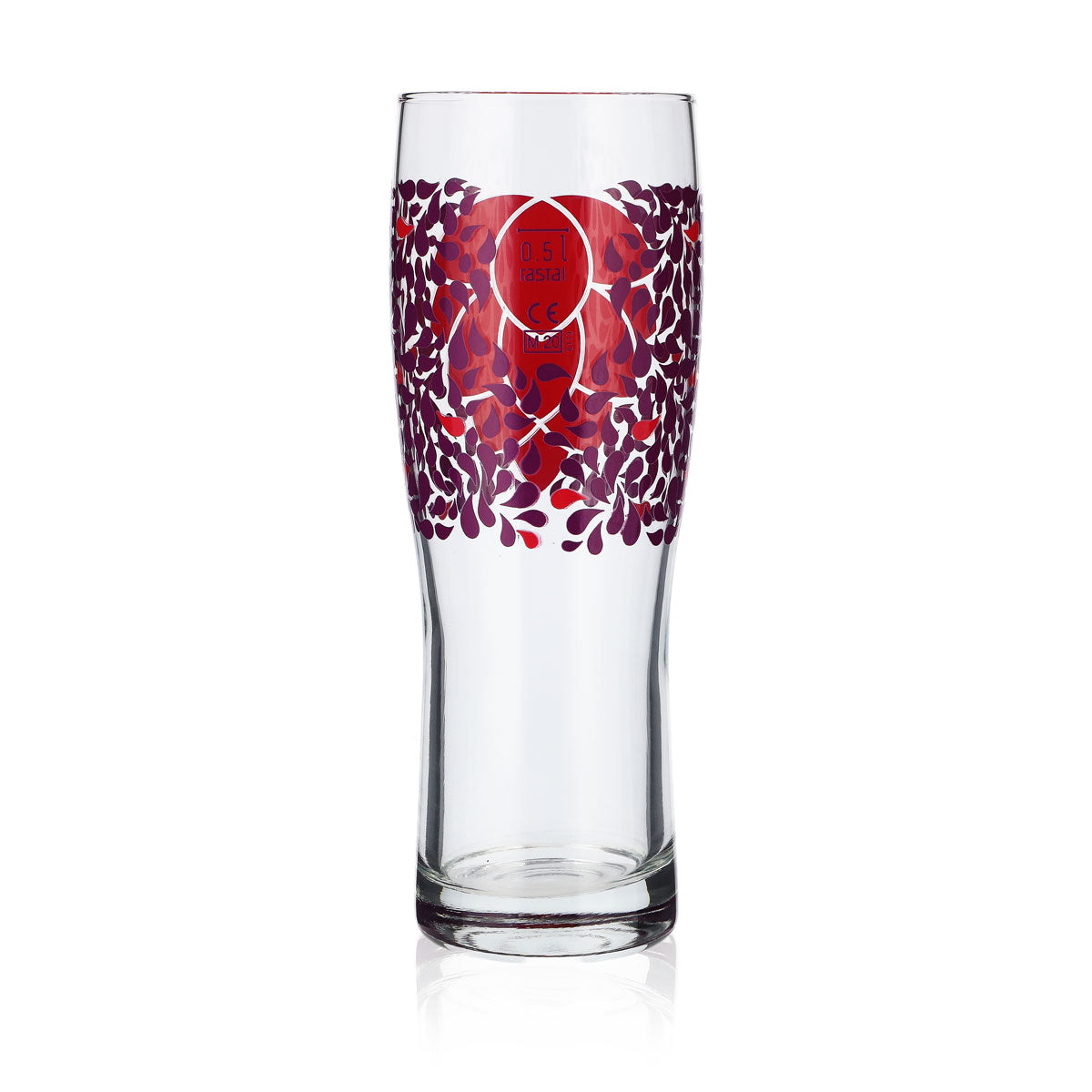 6x 0.5l beer glasses Long drink glass, colored Mug Purple Flower motif Logo – View 4
