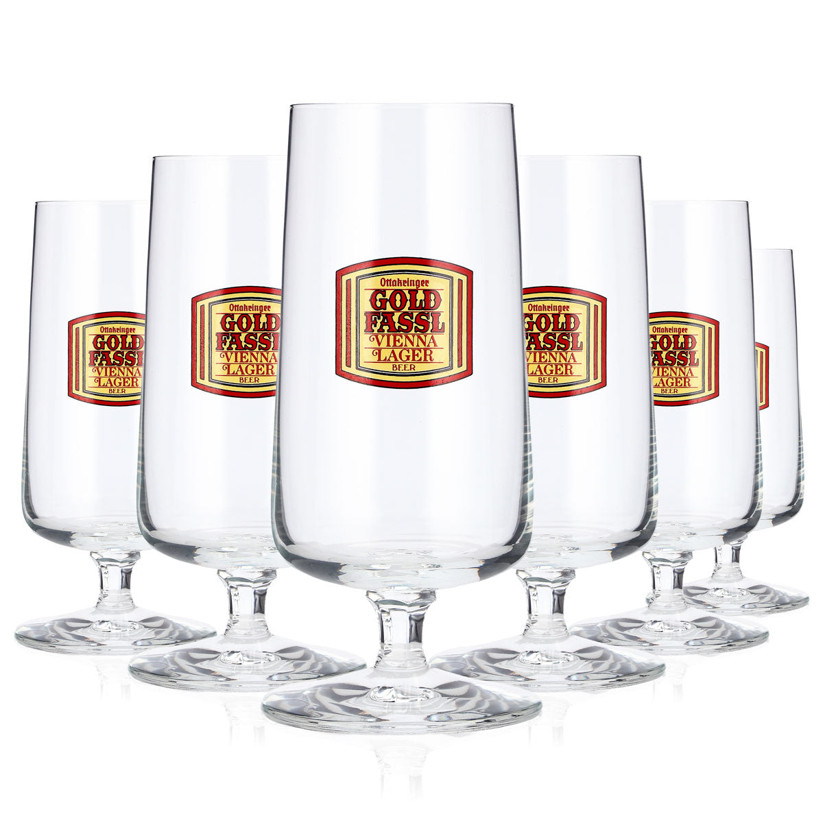 6x Gold Fassl Beer Glass, 0.25 L, Rastal Goblet