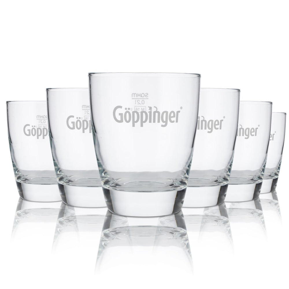 6x Göppinger glass 0.2l mineral water sparkling tumbler glasses set Gastro