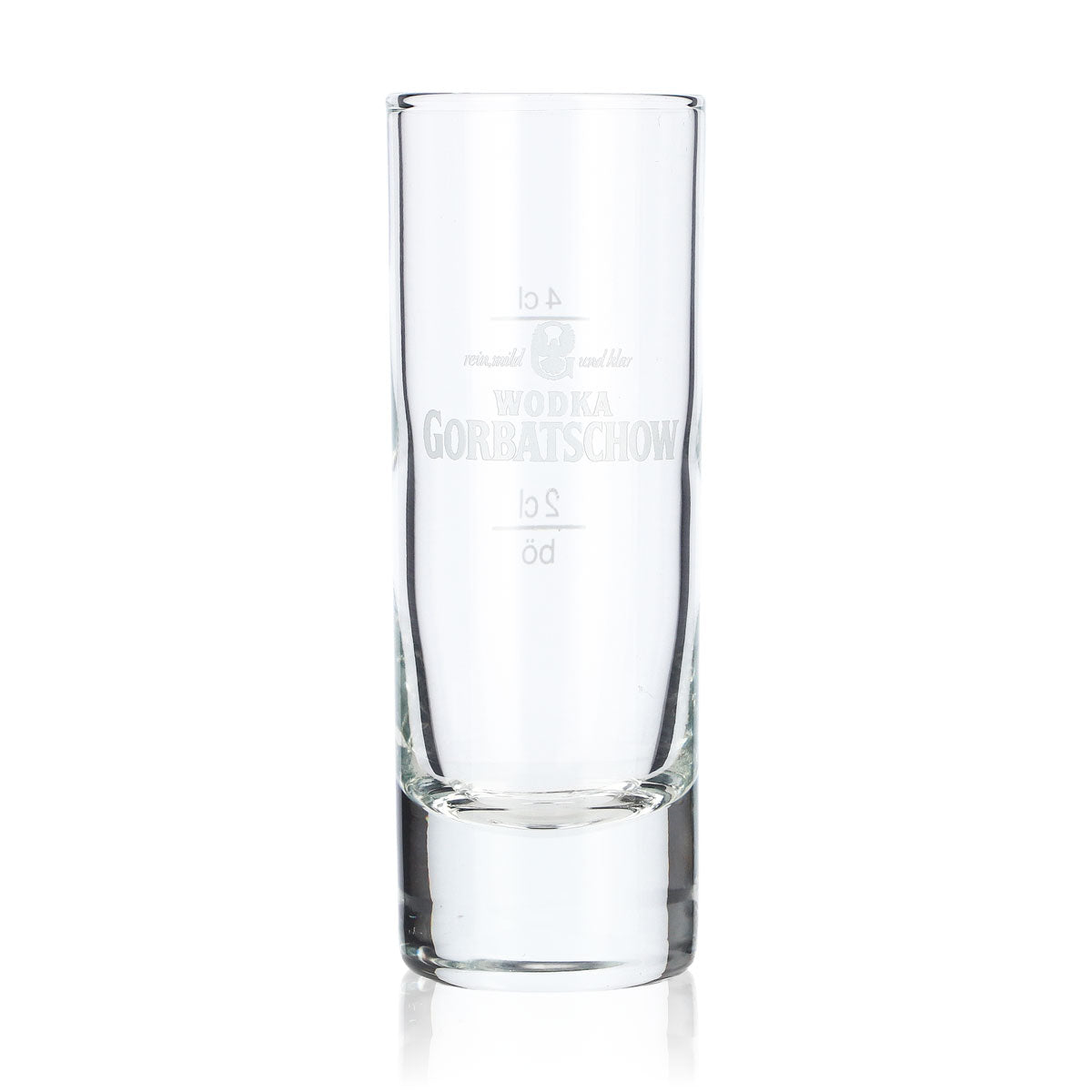 6x Gorbachev Vodka Glass Shot Glass Stamper Short 2cl/4cl White Logo – View 2