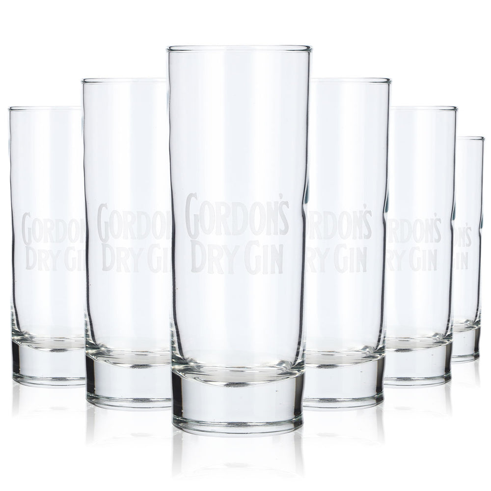 6x Gordon's Gin Glasses, 0.25 L, Long Drink Glasses, Cocktail Glasses, Tonic LDG Copa (Set of 6)