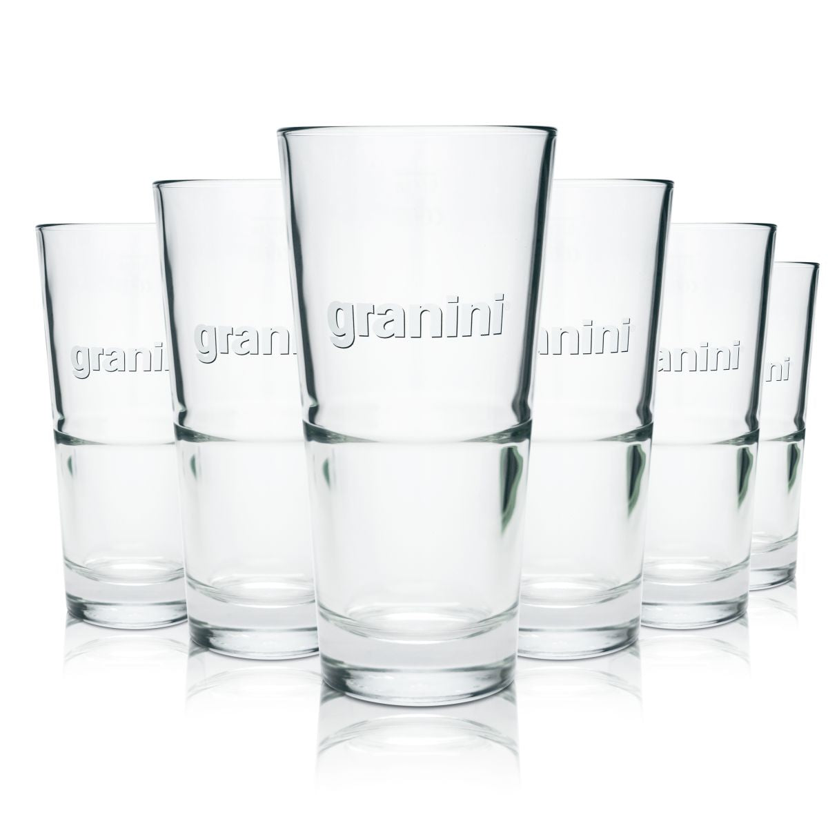 6x Granini glass 0.5l long drink glasses cocktail glasses drinking glasses V-shape calibrated