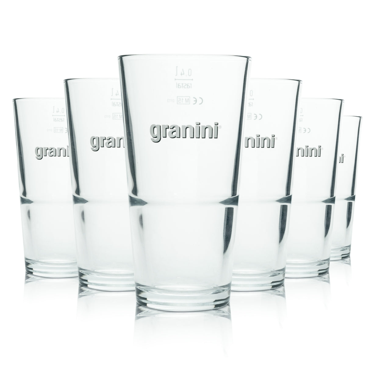 6x Granini glass 476 ml long drink juice water cocktail cup glasses catering pub