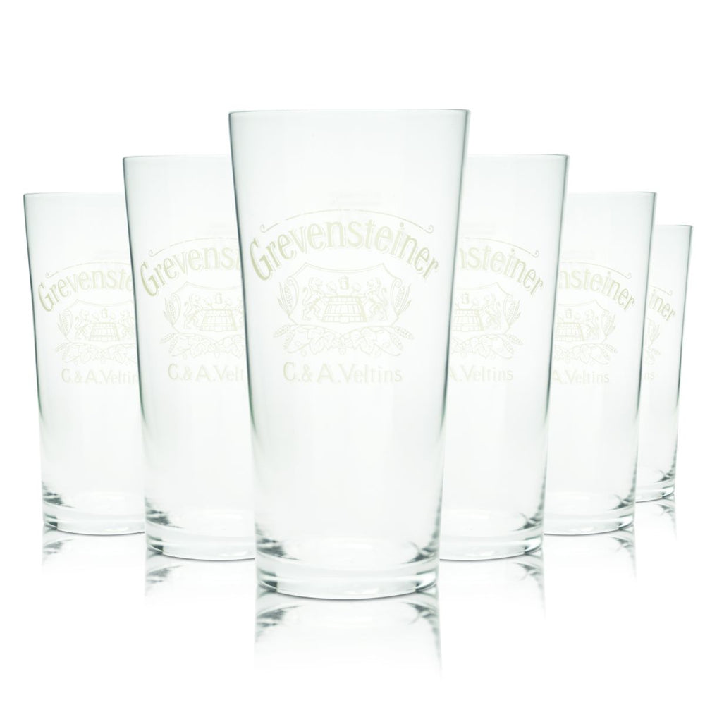 6x Grevensteiner beer glass 0,2l Willi mug glasses set brewery Veltins Gastro