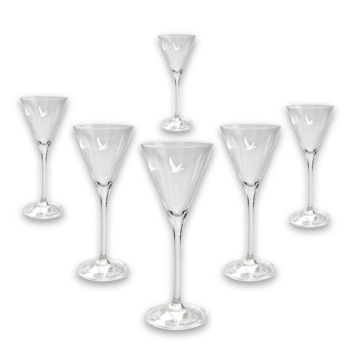 6x Grey Goose Vodka Glass Le Fizz Riffle Base