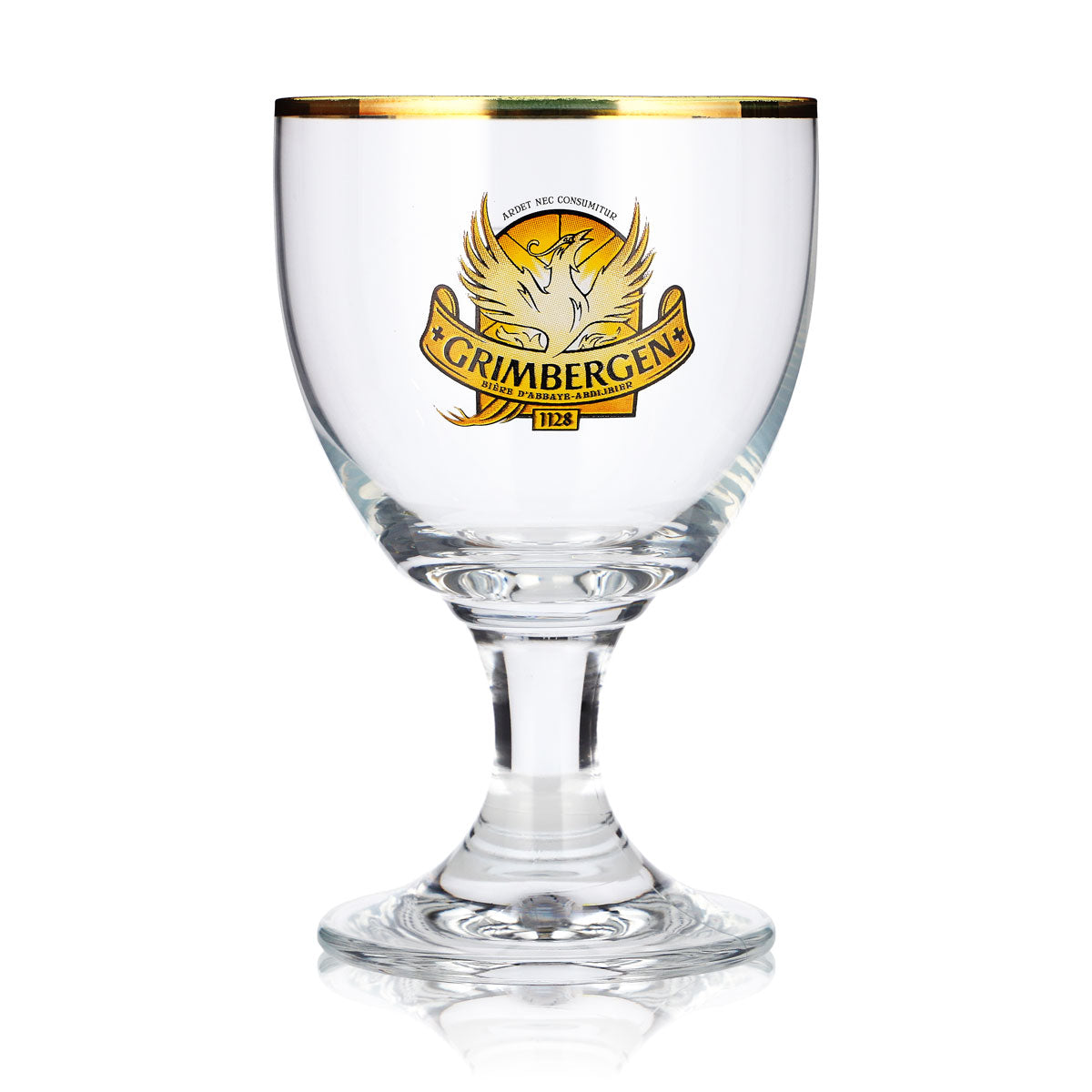 6 Grimbergen Beer Glasses, 25 cl, Goblet-Shaped, Yellow Ritzenhoff Logo, Tulip-Shaped – View 2