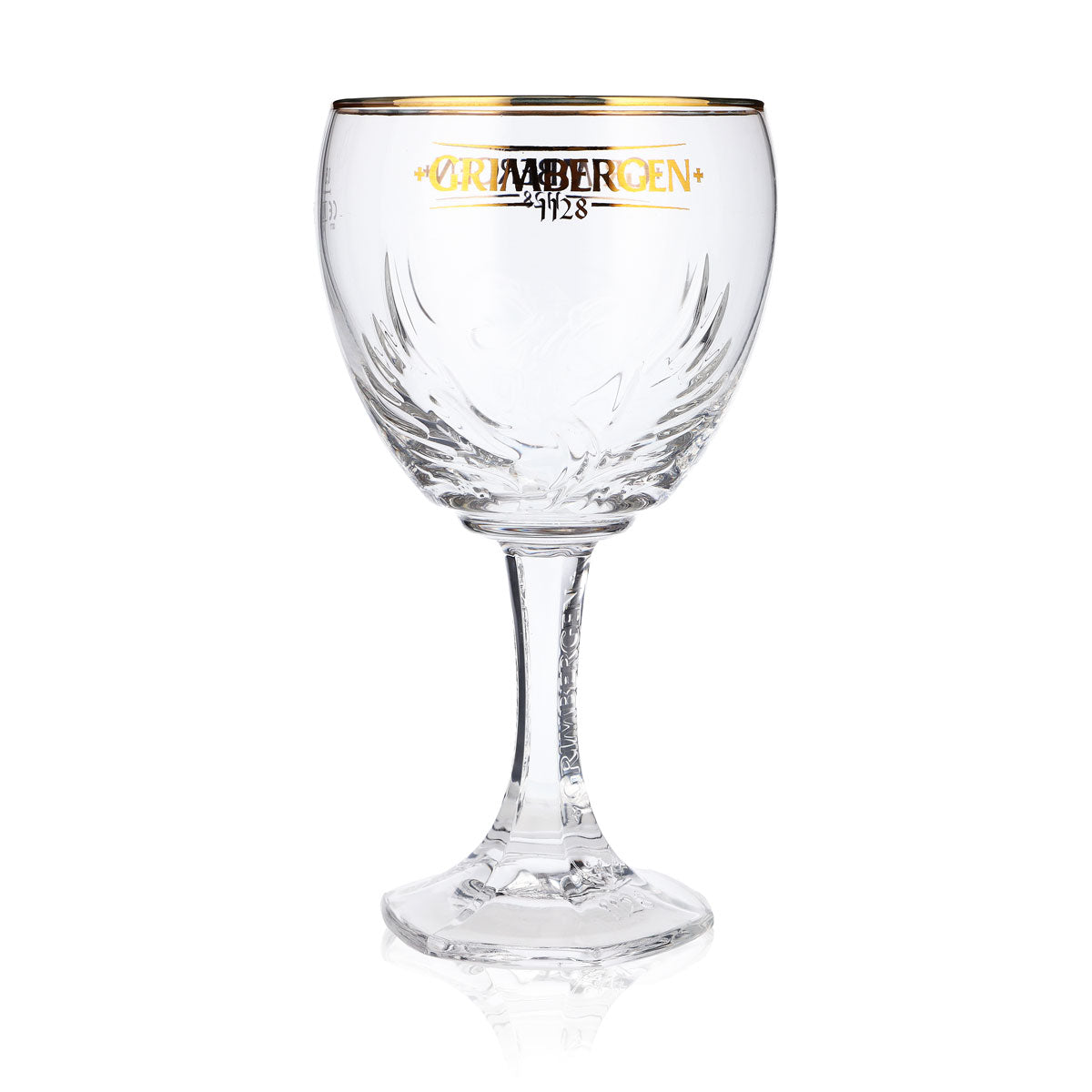 6x Grimbergen Glass 0.5l Goblet Phoenix Contour Gold Rim Glasses Gastro Beer – View 2