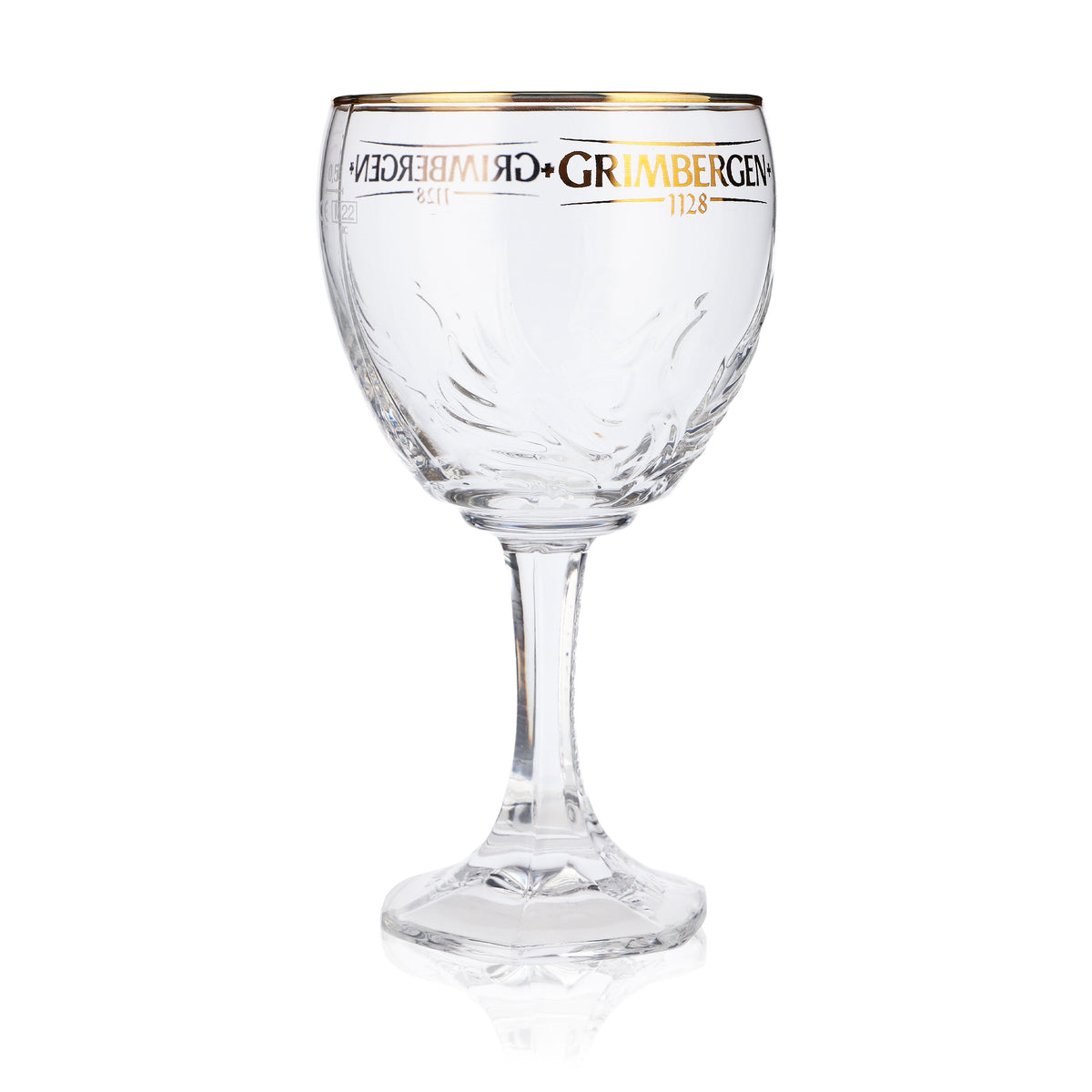 6x Grimbergen Glass 0.5l Goblet Phoenix Contour Gold Rim Glasses Gastro Beer – View 3
